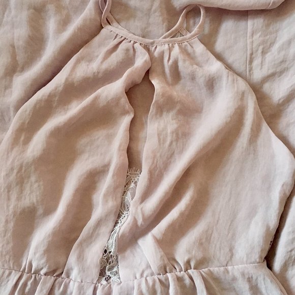 Light Heather Purple Long dress with Lace Back